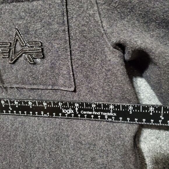 Alpha Industries Jacket Mens Small Gray Black Wool Blend Outdoor Classic Grunge - Picture 7 of 11